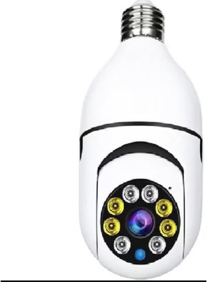 كاميرا مراقبة خارجية ذكية 360° بدقة 1080P، رؤية ليلية، كشف حركة، واي فاي، أمان لاسلكي للمنزل والمكتب. - Image 1